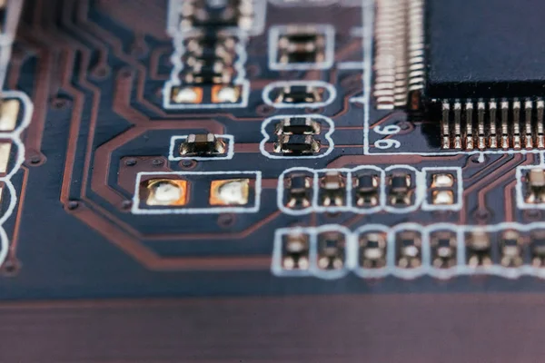 Reparatie van printplaten. Elektronische hardware moderne technologie. Moederbord digitale personal computer chip. Technische wetenschap achtergrond. Geïntegreerde communicatie processor. Informatietechniek — Stockfoto