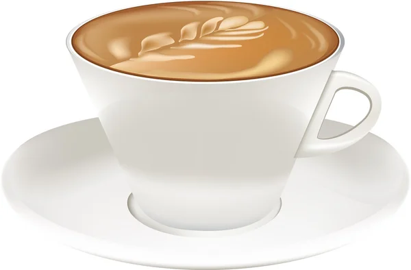 Xícara de Cappuccino com espuma —  Vetores de Stock