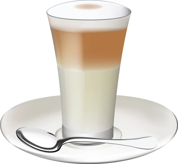 Vetro di caffè di latte — Vettoriale Stock