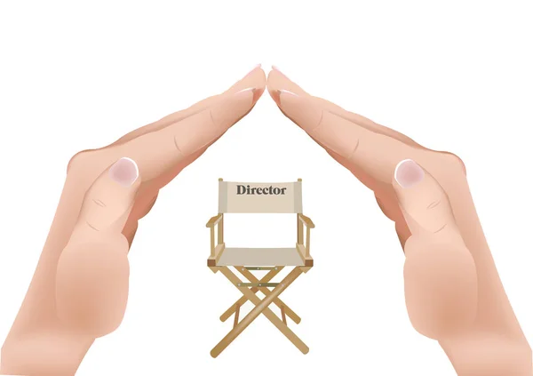 Cadeira com diretor de escrita — Vetor de Stock