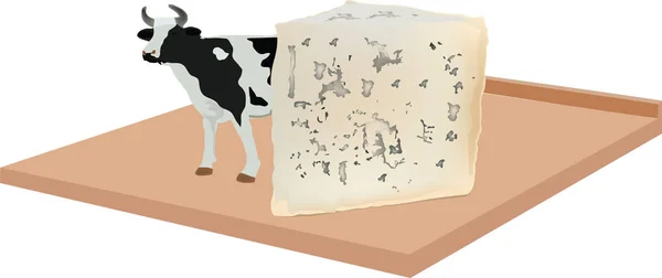 Gorgonzola italiana sobre fondo blanco — Archivo Imágenes Vectoriales