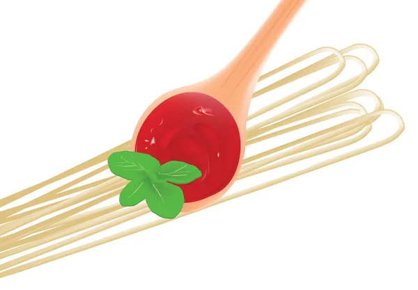 Condimento para pasta con salsa de tomate — Vector de stock