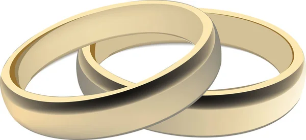 Par de anillos de oro para la ceremonia de boda anillos de boda — Archivo Imágenes Vectoriales