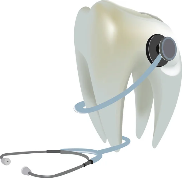 Molar tooth stethoscope — Stock Vector
