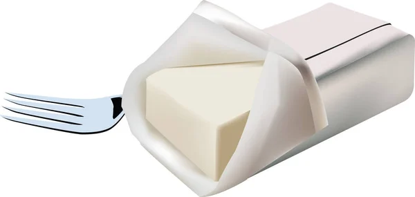 Pan de mantequilla sobre blanco — Archivo Imágenes Vectoriales
