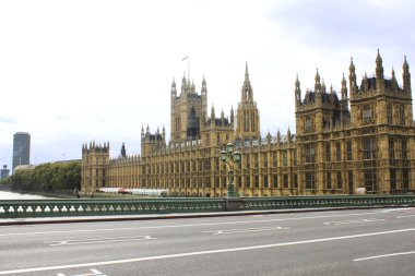 London Parliament on the River Thames clipart
