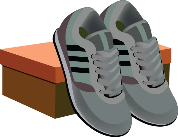 Zapatillas con caja — Vector de stock