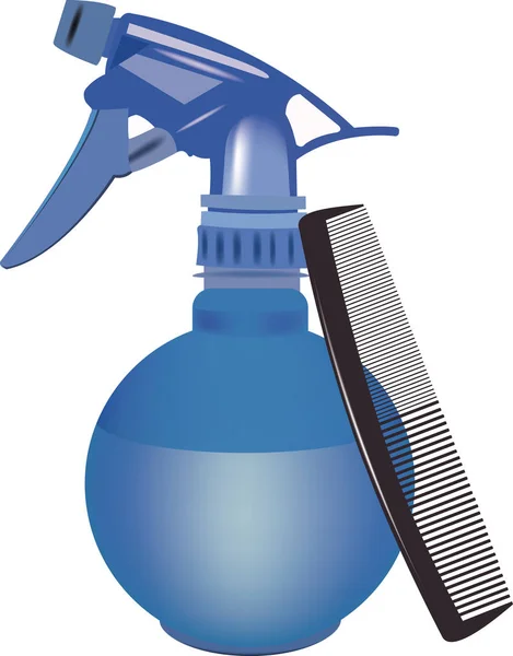 Sprayer spray barber with comb — Stock Vector