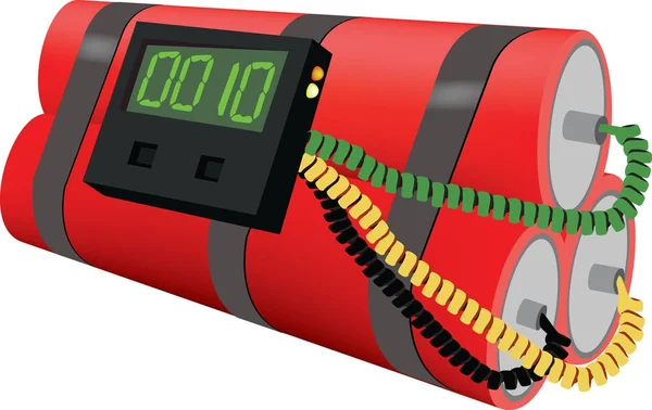 Cronometrado bastões de dinamite com relógio —  Vetores de Stock