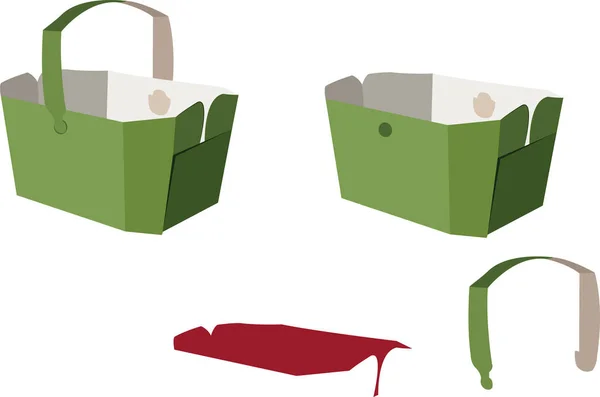 Panier en carton pour le transport des fruits cassés — Image vectorielle