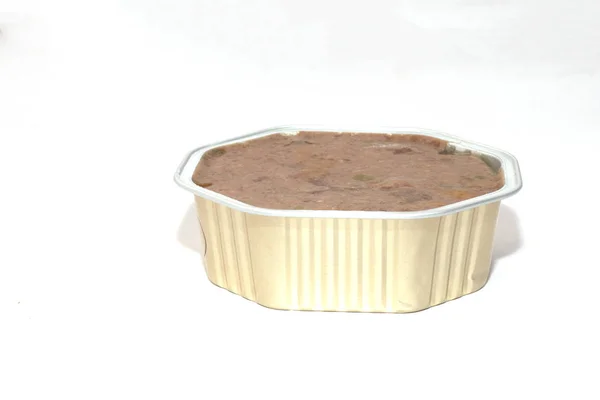 Paté Pollo Carne Enlatada Para Perro — Foto de Stock