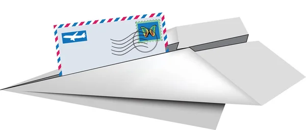 Envío de cartas estampadas por el aire — Vector de stock