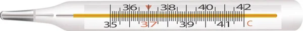 Thermomètre à mercure pour mesurer la température corporelle — Image vectorielle