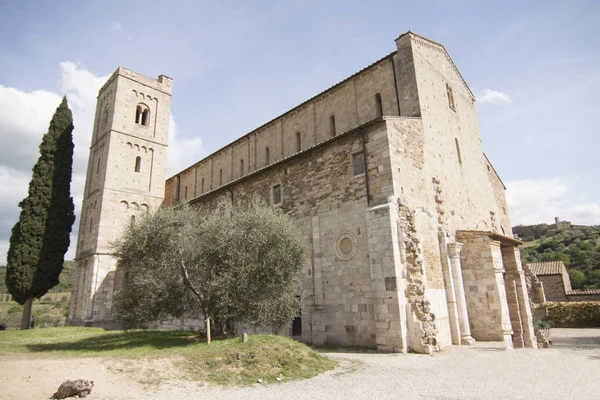 Abadía Sant Antimo Castelnuovo Abate Montalcino Siena Toscana Italia — Foto de Stock