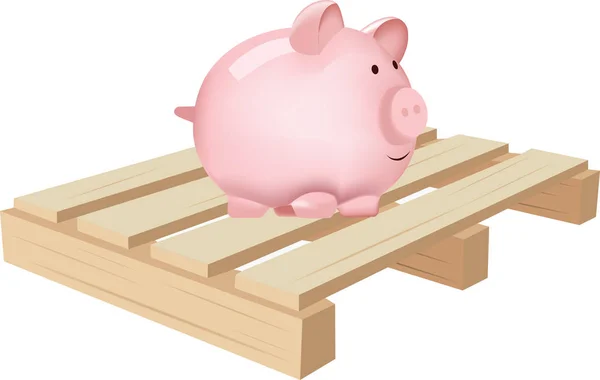 Дерев'яна підлога для перевезення грошей у форму грошової скриньки — стоковий вектор