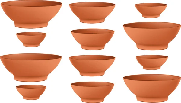 Série Vasos Terracota Para Jardinagem —  Vetores de Stock