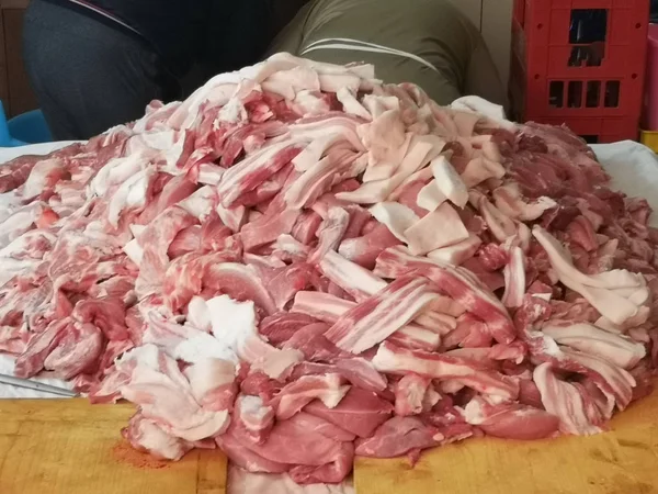 Sacrificio Cerdos Para Embutidos Despiece Selección Carne — Foto de Stock