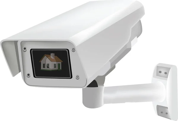 Outdoor video surveillance camera with screen — ストックベクタ