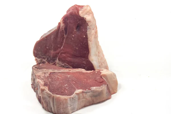 Bistecca Fiorentina Tagliata Particolare Prima Della Cottura — Foto Stock