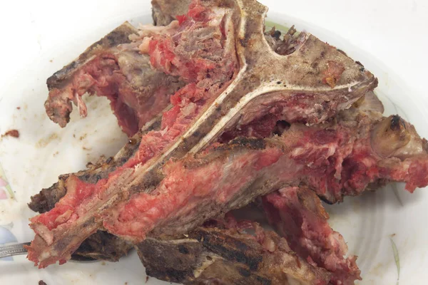 Sisa Tulang Dari Steak Florentine — Stok Foto