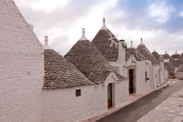 Med Konformade Takhus Alberobello Puglia Italien — Stockfoto