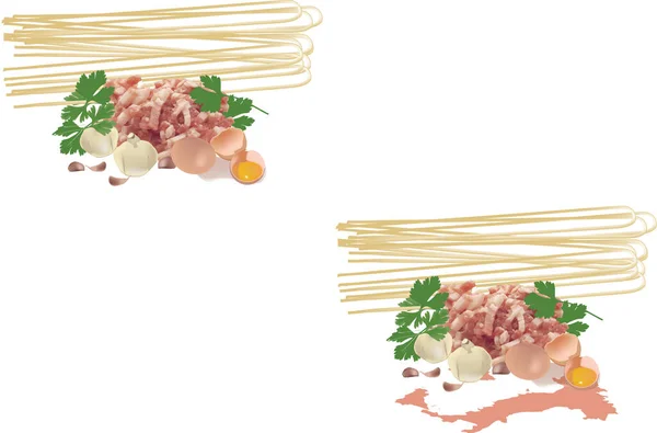 Italienische Nudelspaghetti Und Speckwürfel — Stockfoto