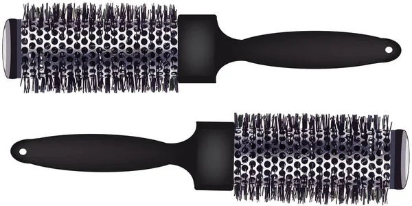 Brosse Noire Polyvalente Pour Coiffeur Coiffeur — Image vectorielle