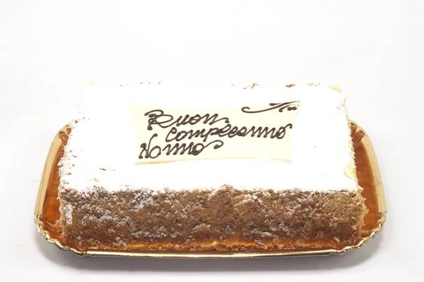 Bolo Creme Millefeiver Feito Pastelaria Para Aniversário — Fotografia de Stock