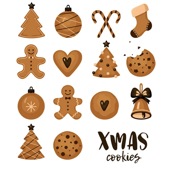 Set biscotti natalizi — Vettoriale Stock
