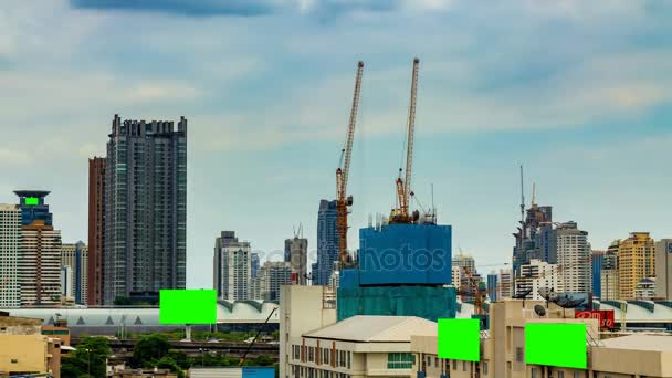 Tijd lapse bouwplaats gebouw in, Bangkok Thailand — Stockvideo