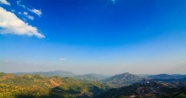 Zobrazení Času Zanikla Landscapse Hory Jasné Obloze Khao Kho District — Stock video