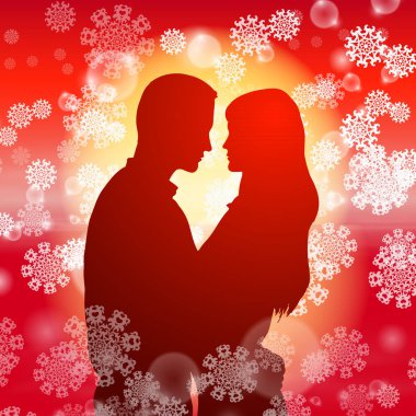 Çift kar taneleri ile Noel arka plan üzerinde