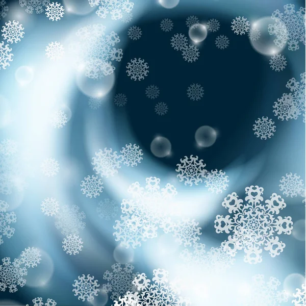 Fondo de invierno con copos de nieve — Archivo Imágenes Vectoriales