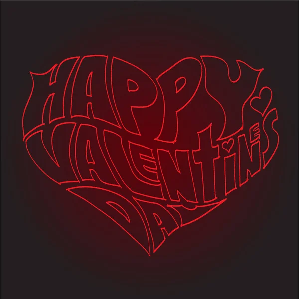 Corazón hecho de texto Feliz día de San Valentín — Vector de stock
