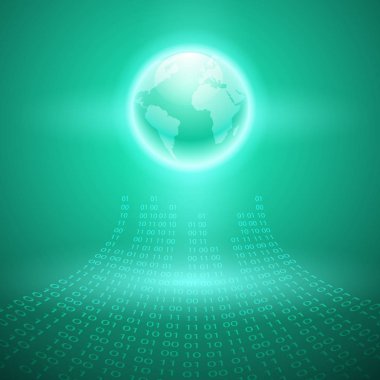 Dünya için ikili kod akışı.