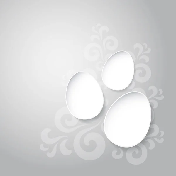 Abstraktní velikonoční vajíčka na šedém pozadí s vzorem — Stockový vektor