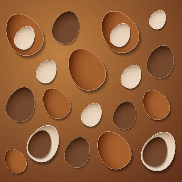 抽象的巧克力复活节鸡蛋背景 — 图库矢量图片