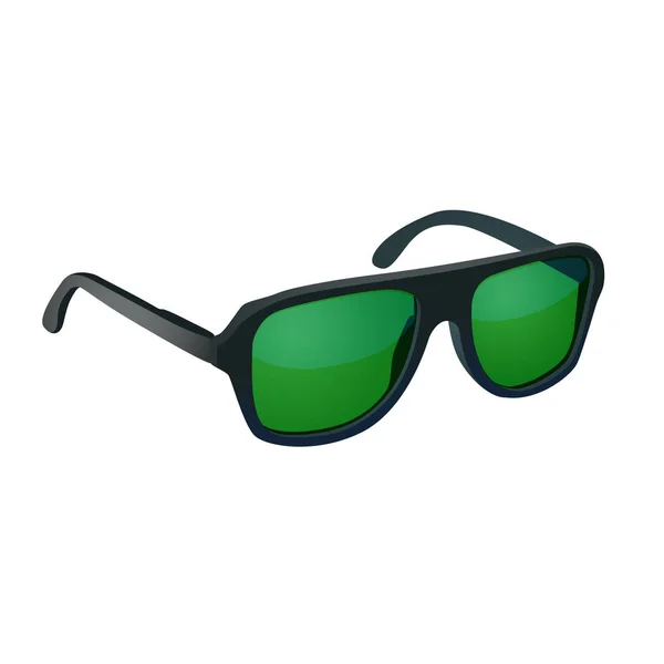 Gafas de sol con gafas verdes aisladas sobre fondo blanco — Vector de stock