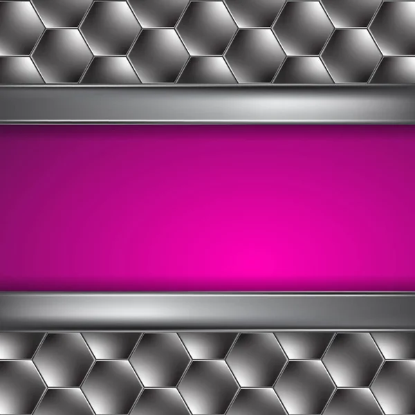 Metal pink background with place for text — Stock Vector