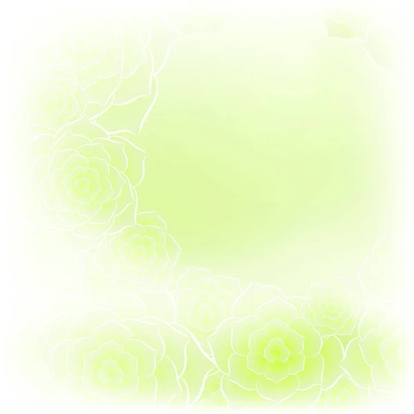 Beau fond de fleur rose verte — Image vectorielle