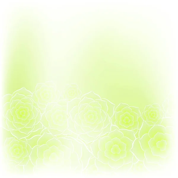 Beautiful green rose flower background — Stock Vector