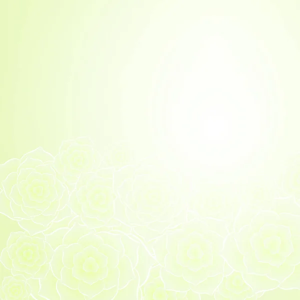 Hermosa rosa verde flor fondo — Vector de stock