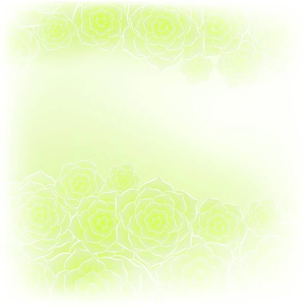 Beautiful green rose flower background — Stock Vector