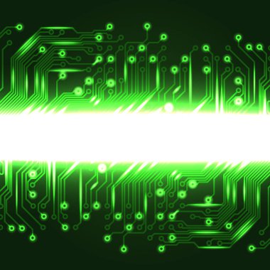 Devre kartı ile elektronik yeşil arka plan