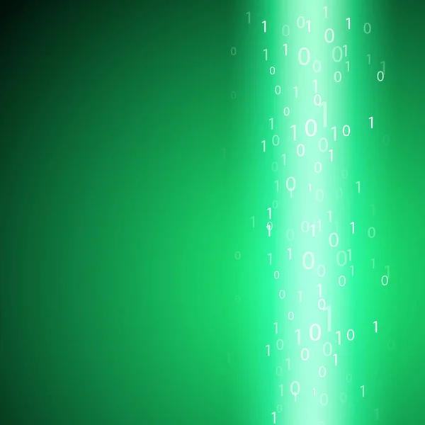 Поток двоичного кода. Зеленый фон . — стоковый вектор