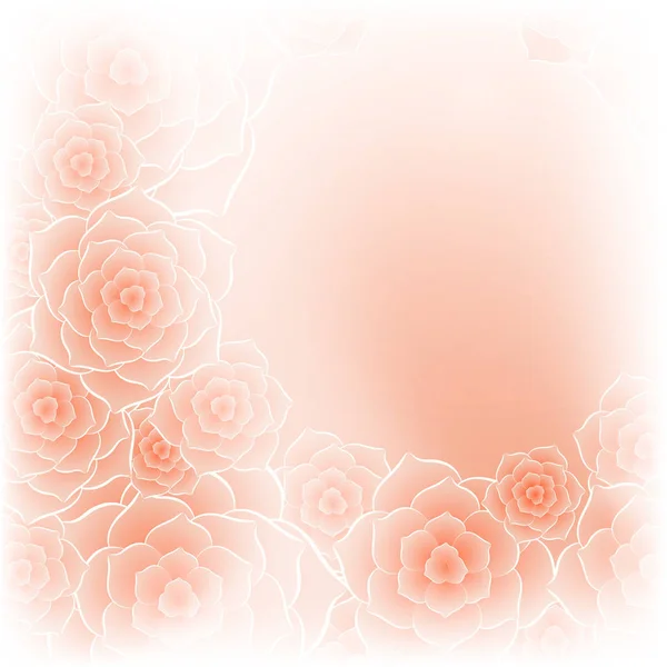 Hermosa rosa naranja flor fondo — Vector de stock
