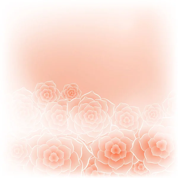 Beautiful orange rose flower background — Stock Vector