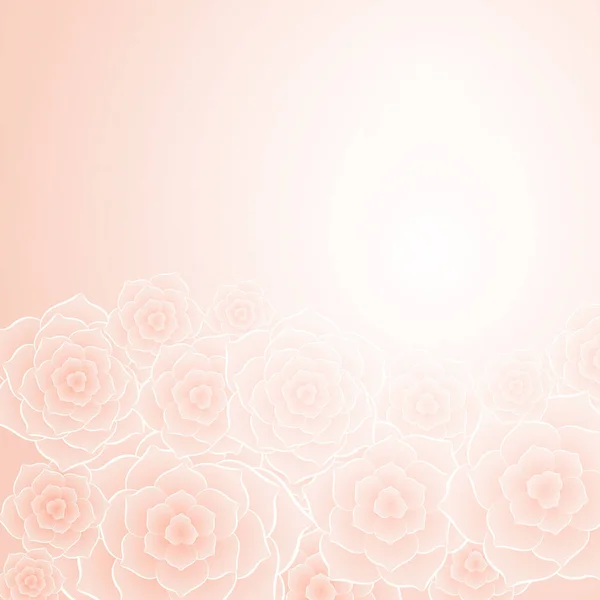 美丽的橘红色玫瑰花语背景 — 图库矢量图片