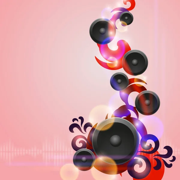 Fond musical abstrait avec haut-parleurs — Image vectorielle