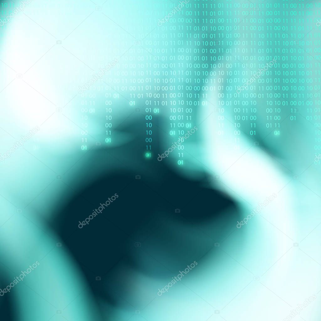 Abstract blue binary code background
